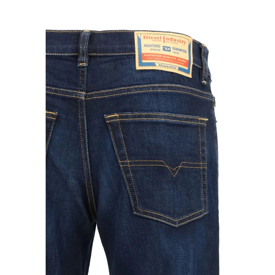 Diesel Blue Cotton Relaxed Fit Jeans