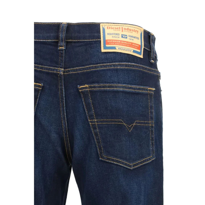 Diesel Blue Cotton Relaxed Fit Jeans
