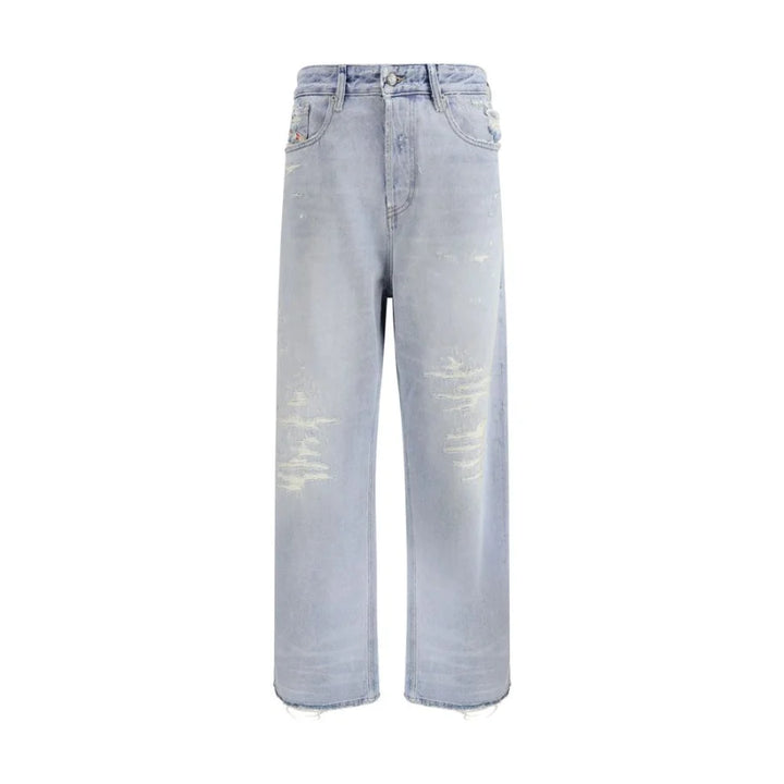 Diesel Blue Cotton Relaxed Fit Jeans