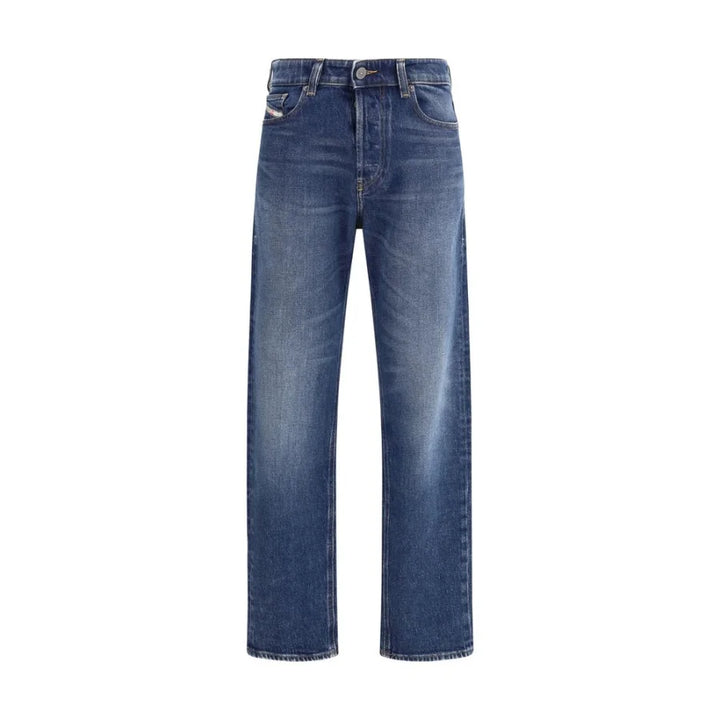 Diesel Blue Cotton Straight-Leg Jeans