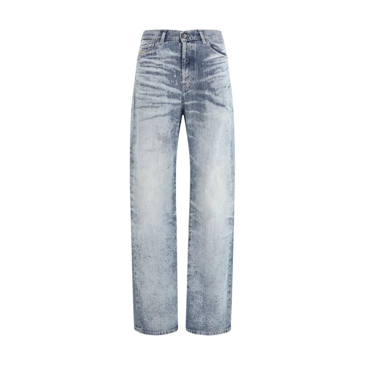 Diesel Blue Cotton Straight-Leg Jeans