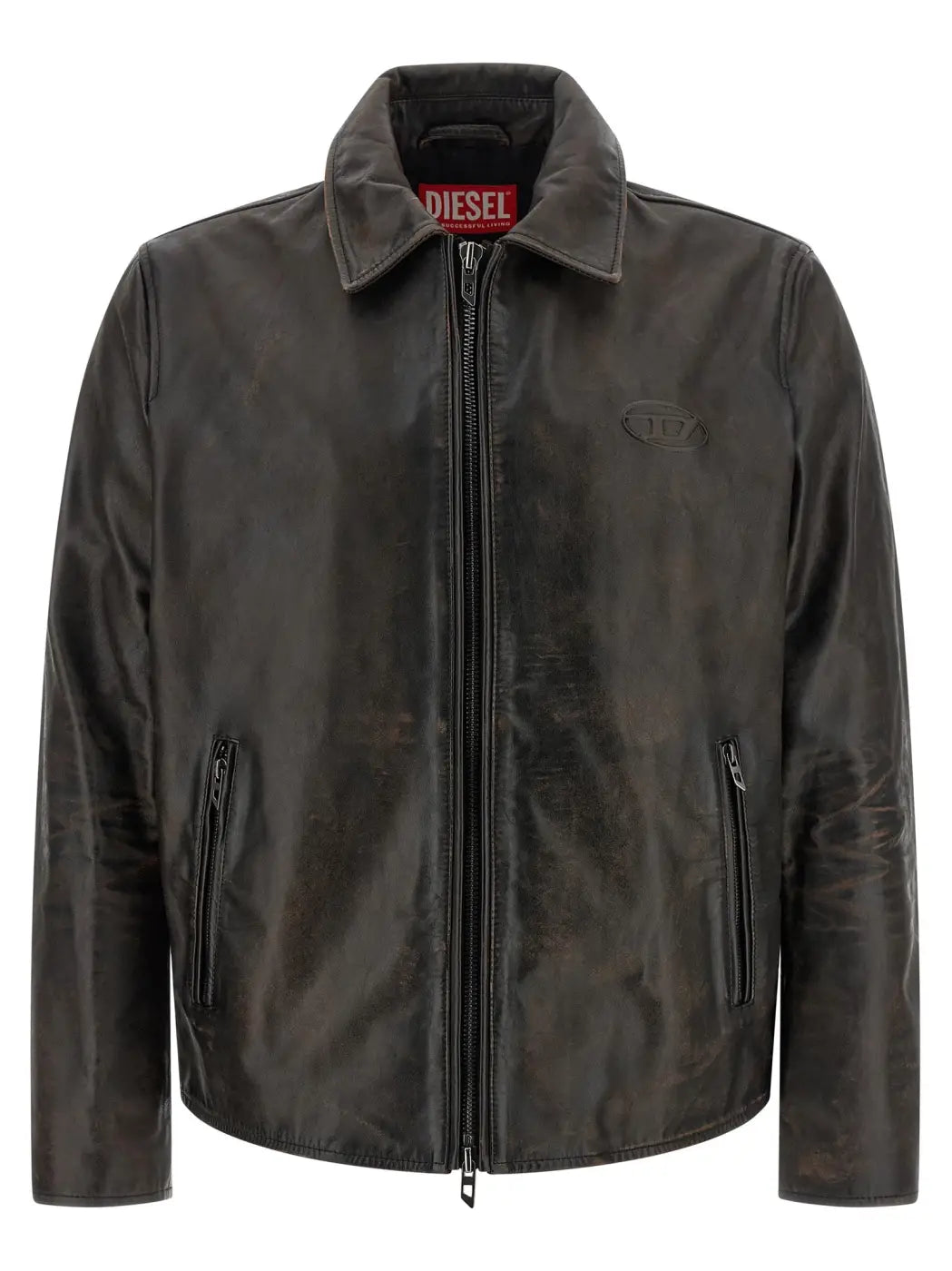 Diesel Brown Cowhide Leather Jacket