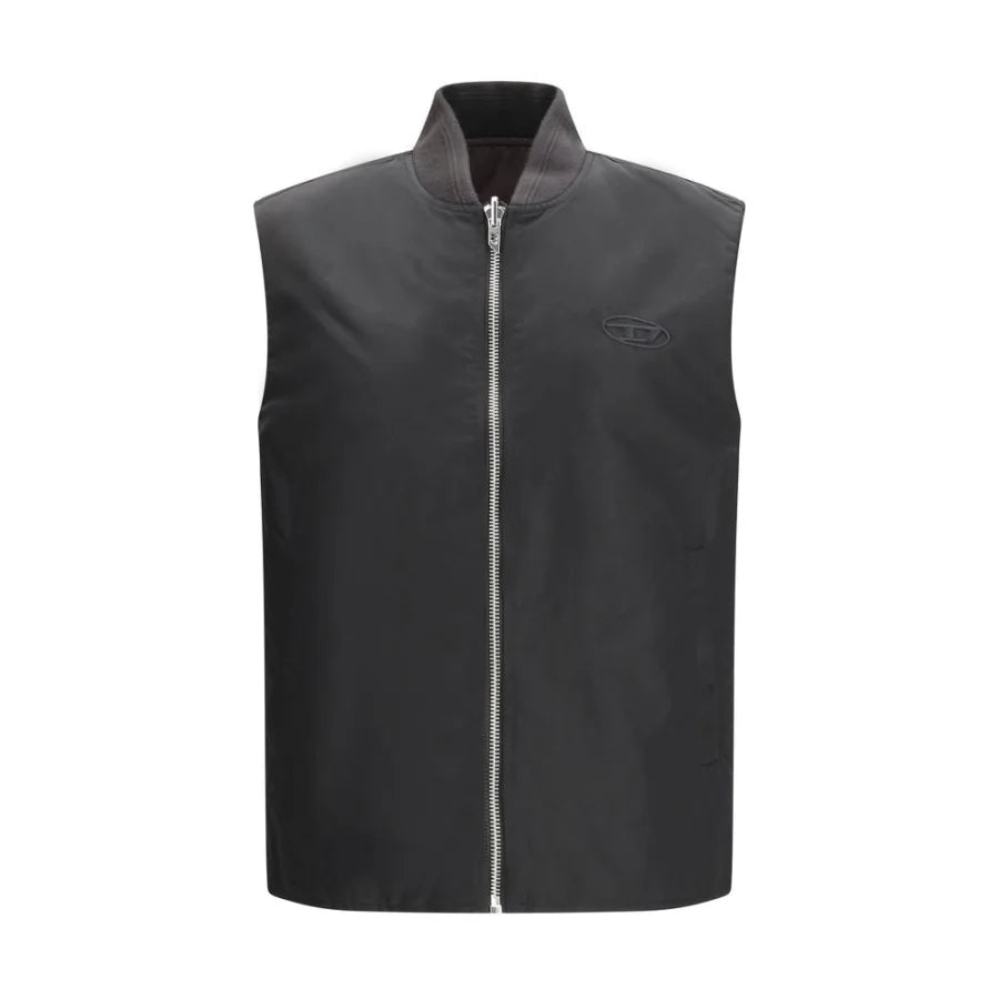 Diesel Brown Polyamide Sleveless Jacket