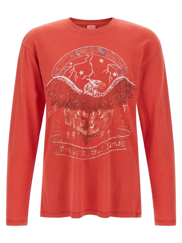 Diesel Red Cotton T-shirt