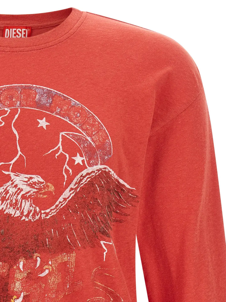 Diesel Red Cotton T-shirt