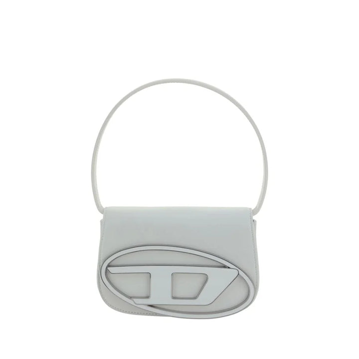 Diesel White Calf Leather Bos Taurus Shoulder Bag