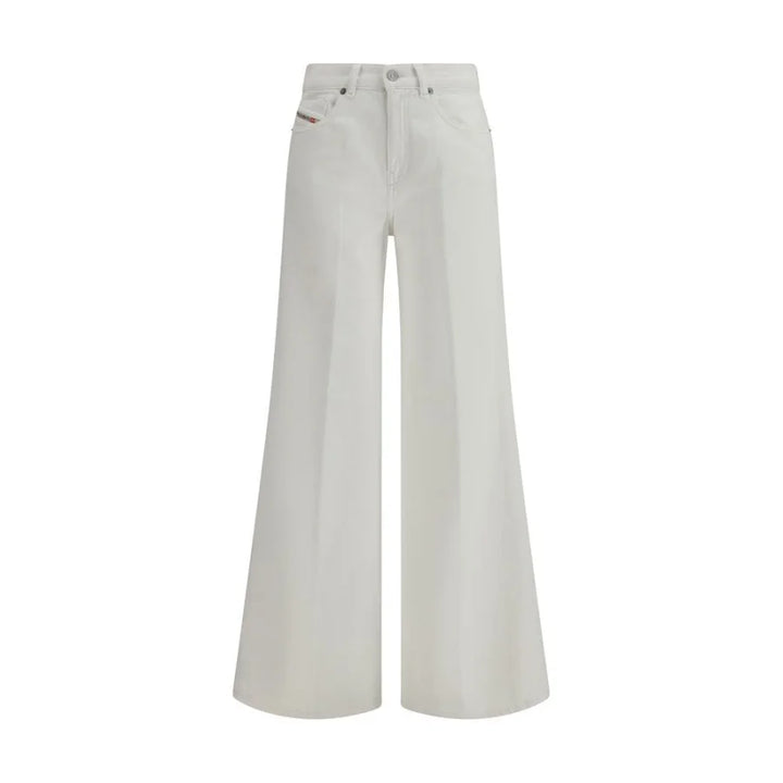 Diesel White Cotton Flared Jeans