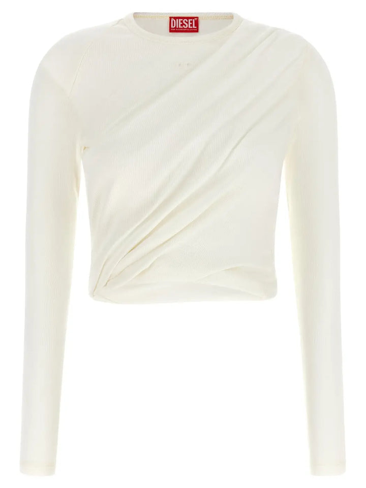 Diesel White Cotton Long Sleeve T-shirt