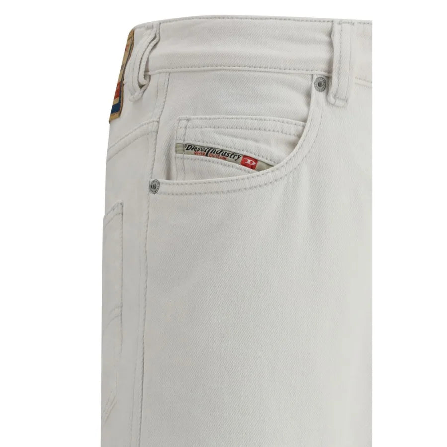 Diesel White Cotton Slim Fit Jeans