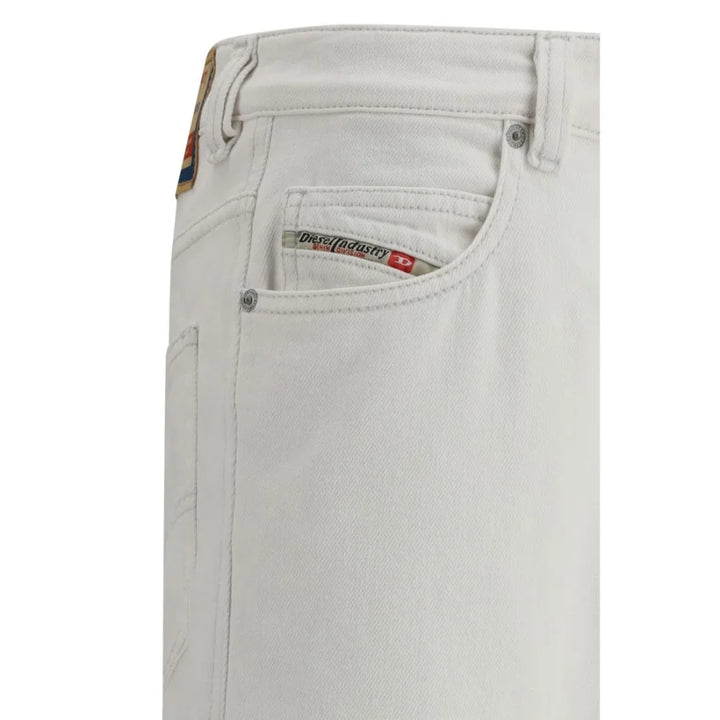 Diesel White Cotton Slim Fit Jeans
