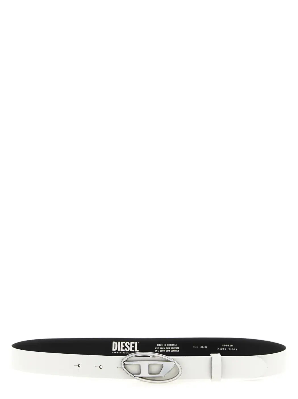 Diesel White Leather Regular Belt