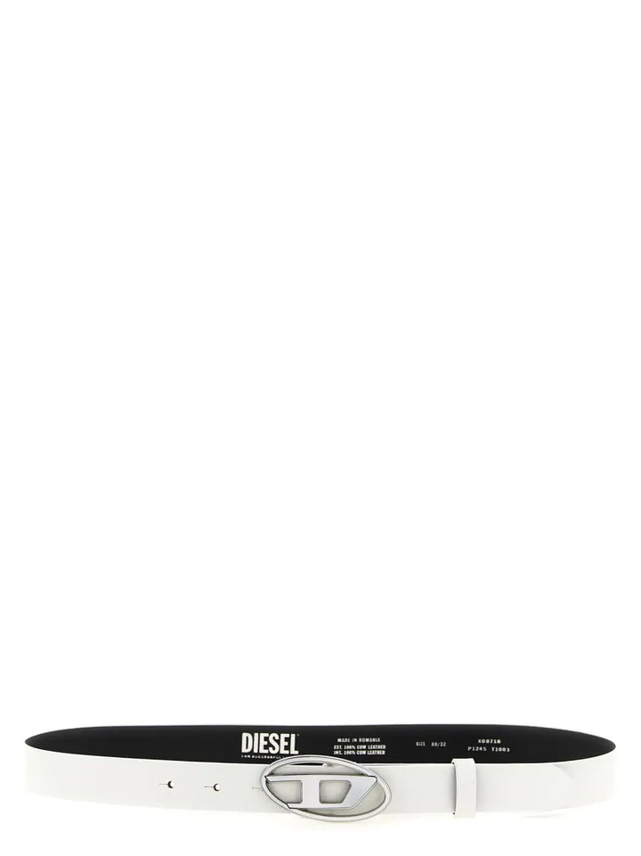 Diesel White Leather Regular Belt