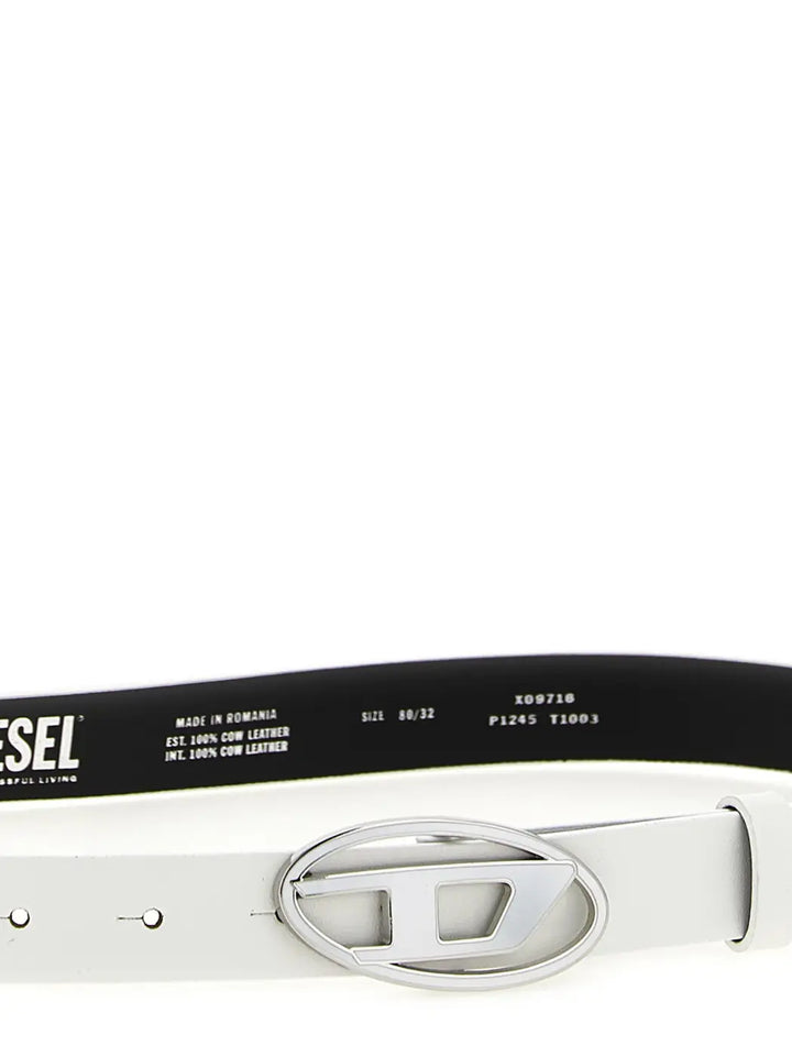 Diesel White Leather Regular Belt