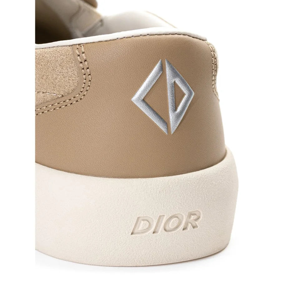Dior Beige Leather Slip-On Loafers