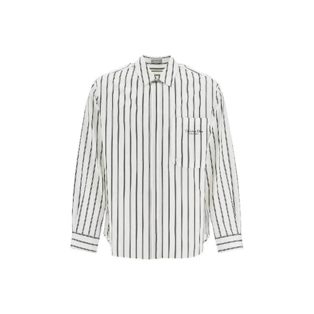 Dior White Cotton Pattern Shirt