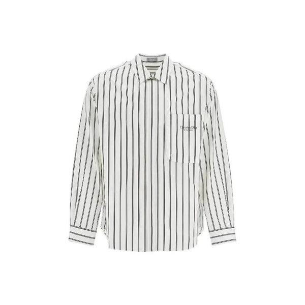 Dior White Cotton Pattern Shirt