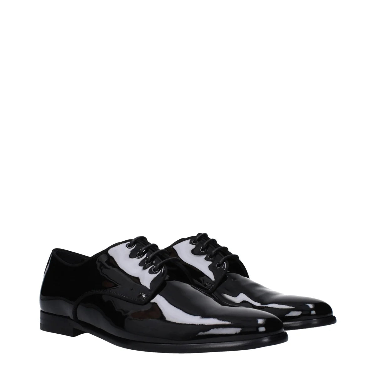 Dolce&Gabbana A10703AX65180999 Black Patent Leather Lace Up Monkstrap Dolce & Gabbana