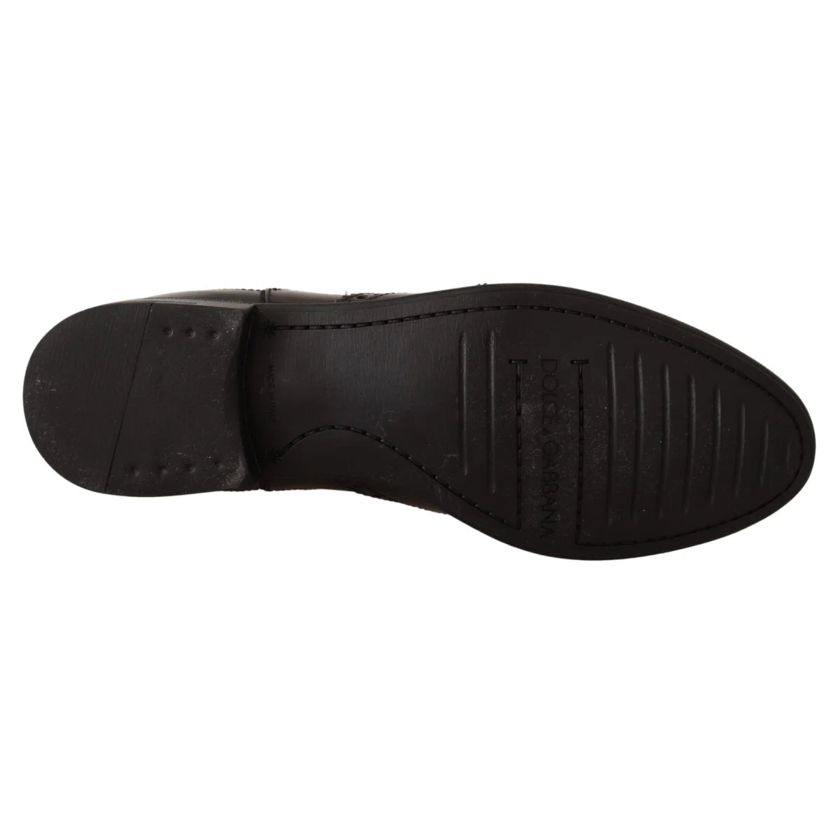 Dolce & Gabbana Ankle High Wingtip Oxford Boots in Black Leather