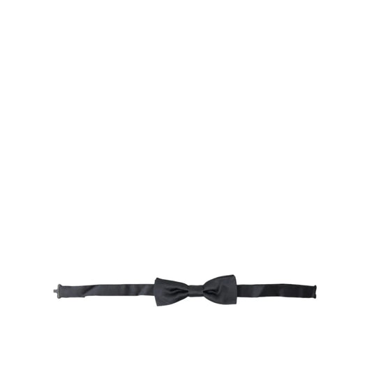 Dolce & Gabbana Anthracite Gray Silk Adjustable Bow Tie Secret Weapon