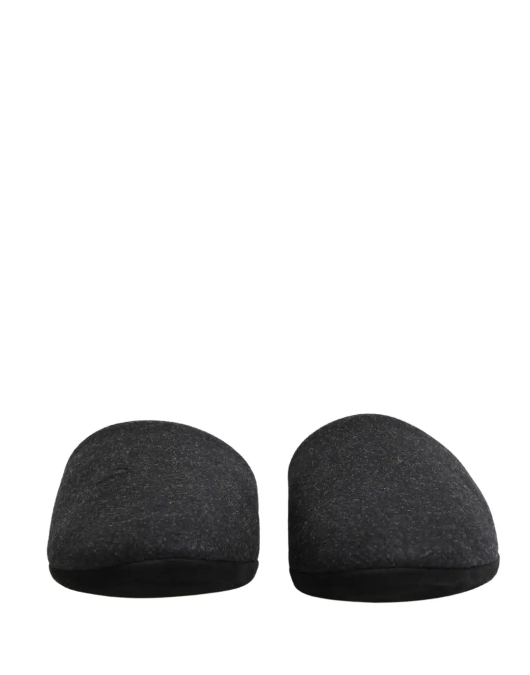 Dolce &amp; Gabbana Anthracite Wool Cashmere Quilted Slippers Shoes