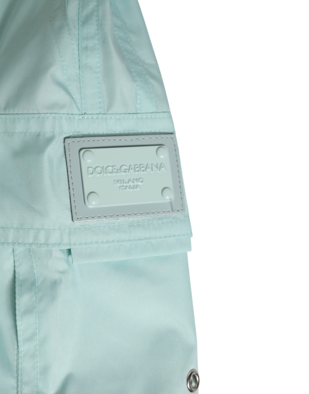 Dolce &amp; Gabbana Aqua Blue Polyester Beachwear Men Shorts Swimwear