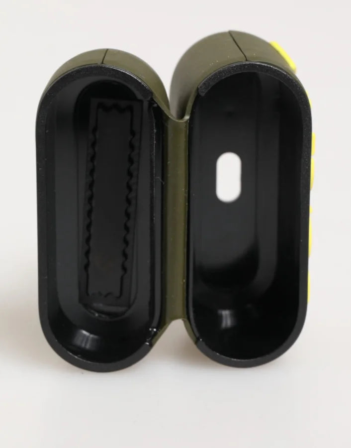 Dolce & Gabbana Army Green Rubber Logo Embossed Accessory Airpods Case