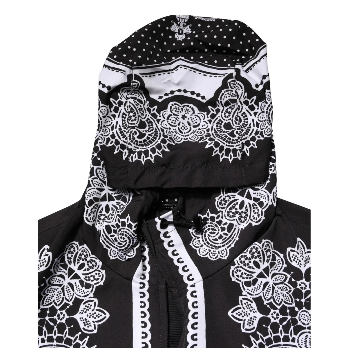 Dolce Gabbana Bandana Print Bomber Jacket with Hood &