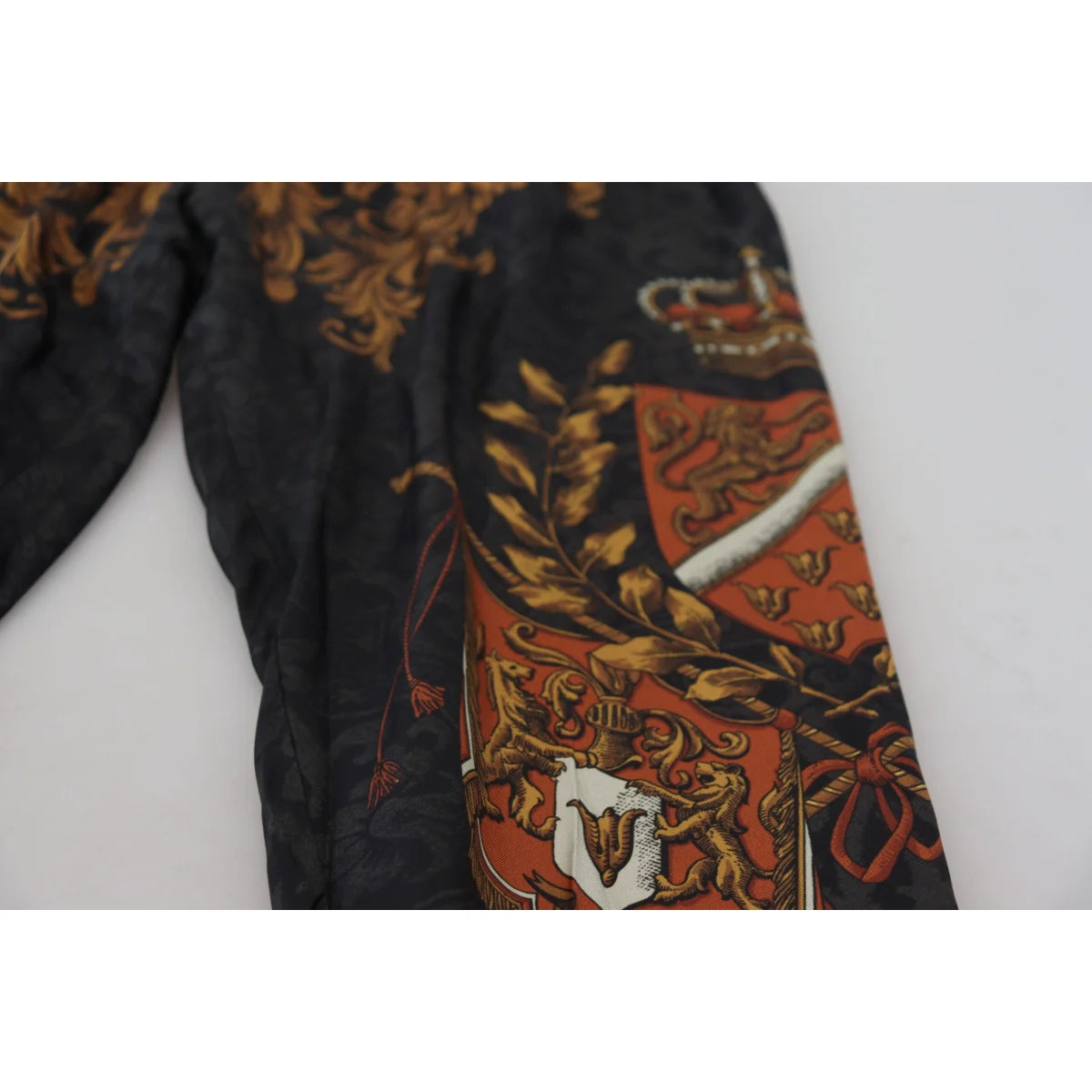Dolce & Gabbana Baroque Crown Silk Sweatpants Radiant Elegance