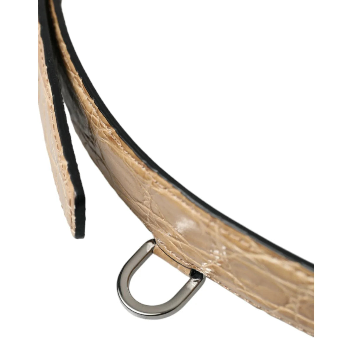 Dolce & Gabbana Beige Belt Metal Buckle Luxury Dress Statement