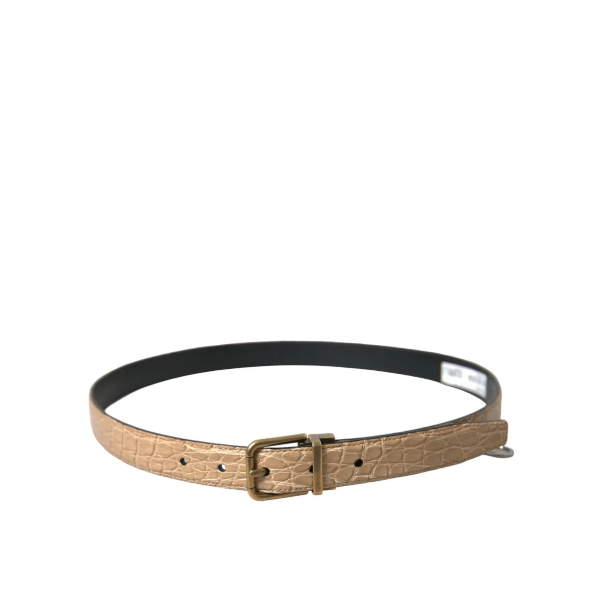 Dolce & Gabbana Beige Belt Metal Buckle Luxury Dress Statement