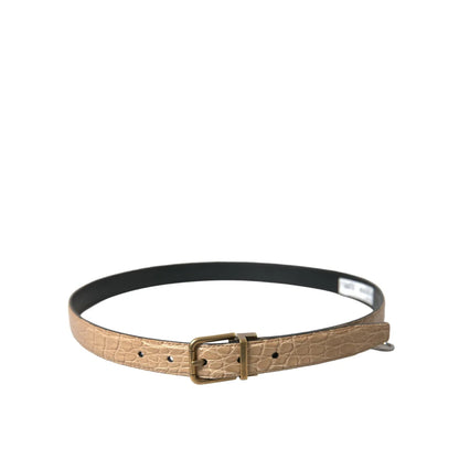 Dolce & Gabbana Beige Belt Metal Buckle Luxury Dress Statement