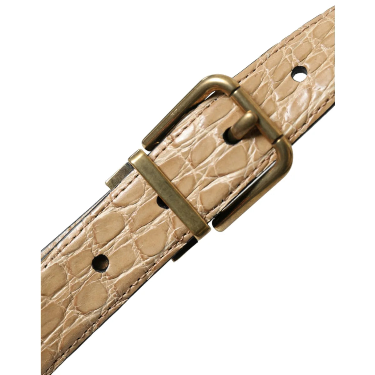 Dolce & Gabbana Beige Belt Metal Buckle Luxury Dress Statement