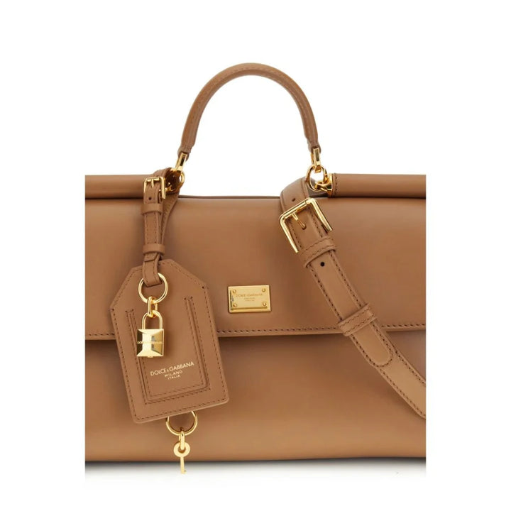 Dolce & Gabbana Beige Calf Leather Bos Taurus Shoulder Bag