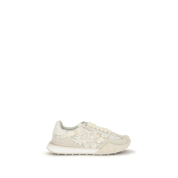 Dolce &amp; Gabbana Beige Calf Leather Bos Taurus Sneakers