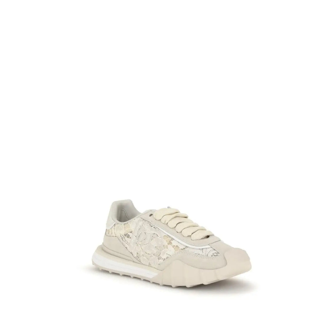 Dolce &amp; Gabbana Beige Calf Leather Bos Taurus Sneakers