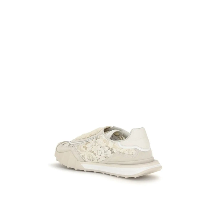 Dolce &amp; Gabbana Beige Calf Leather Bos Taurus Sneakers
