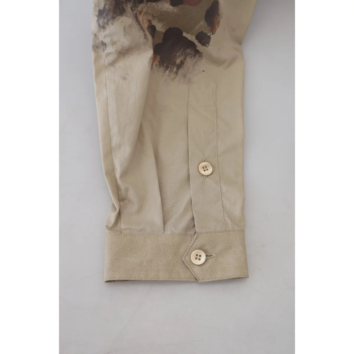 Dolce & Gabbana Beige Camouflage Cotton Long Sleeves Shirt