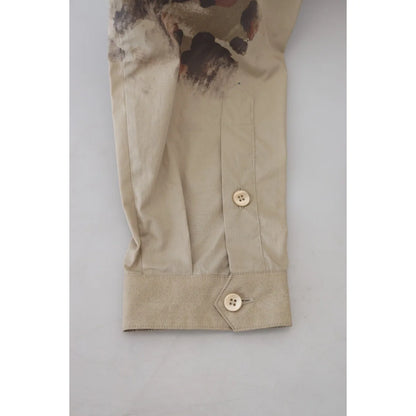 Dolce & Gabbana Beige Camouflage Cotton Long Sleeves Shirt