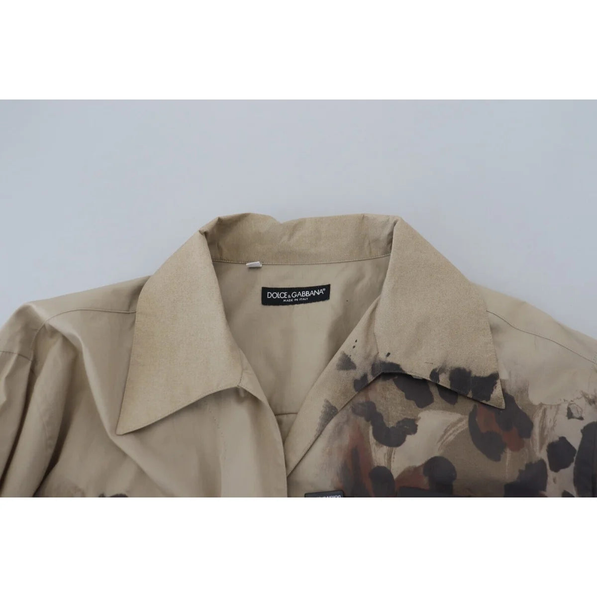 Dolce & Gabbana Beige Camouflage Cotton Long Sleeves Shirt