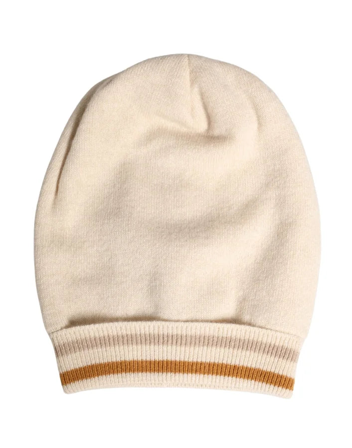 Dolce &amp; Gabbana Beige Cashmere Knitted Women Winter Beanie Hat