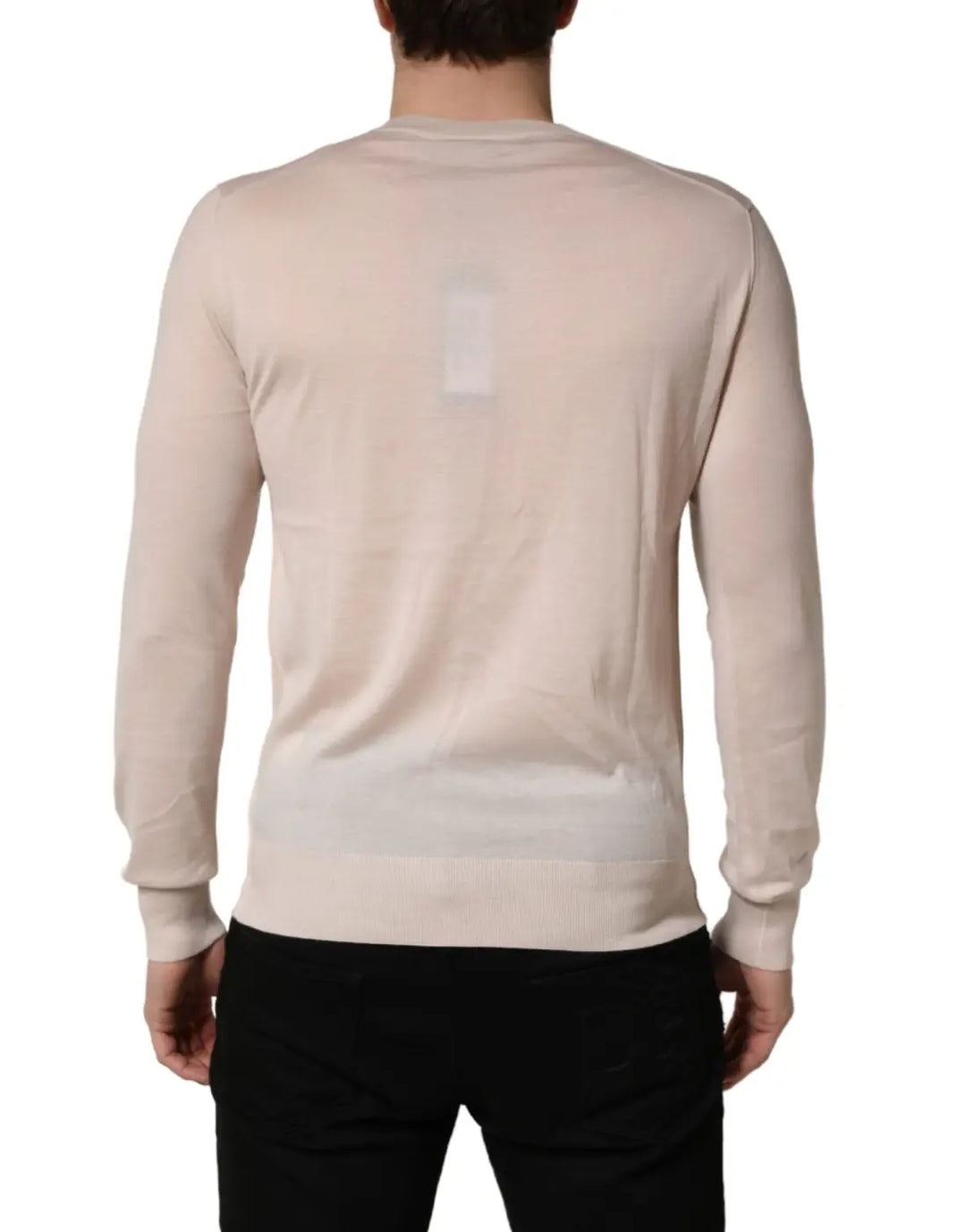 Dolce &amp; Gabbana Beige Cashmere V-neck Men Pullover Sweater