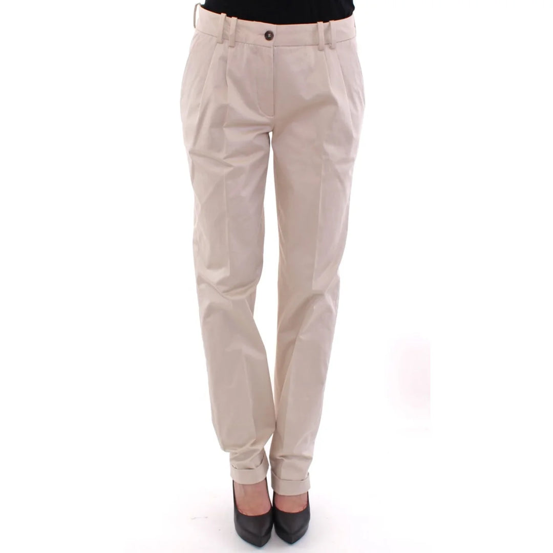Dolce & Gabbana Beige Cotton Chinos Pants