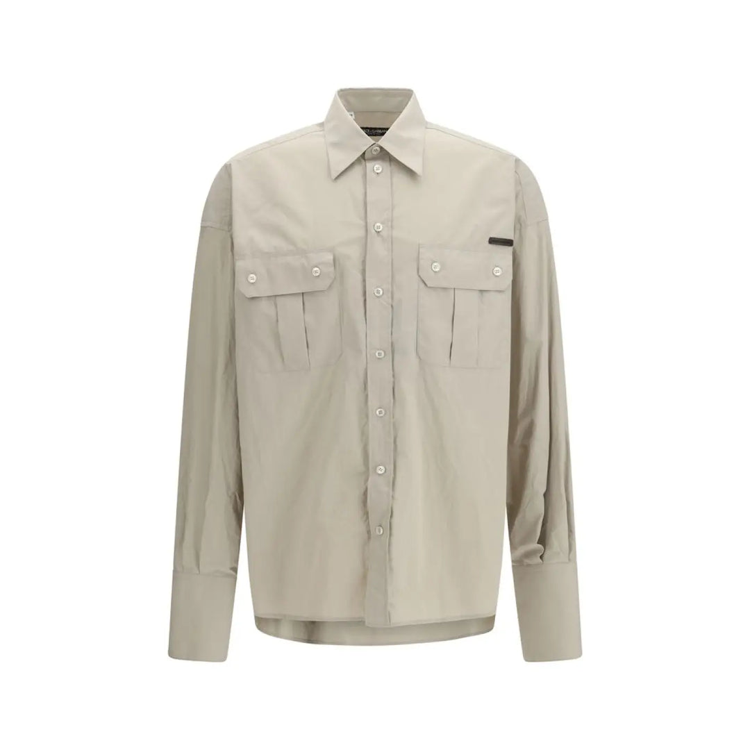 Dolce &amp; Gabbana Beige Cotton Dress Shirt