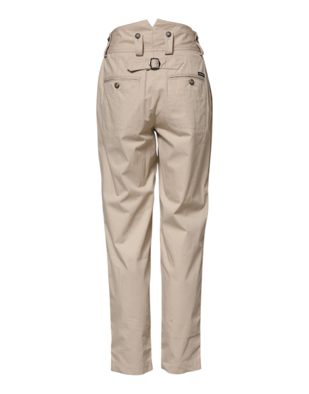 Dolce &amp; Gabbana Beige Cotton High Waisted Pants