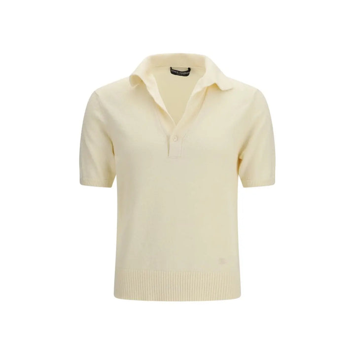 Dolce &amp; Gabbana Beige Cotton Polo Shirt