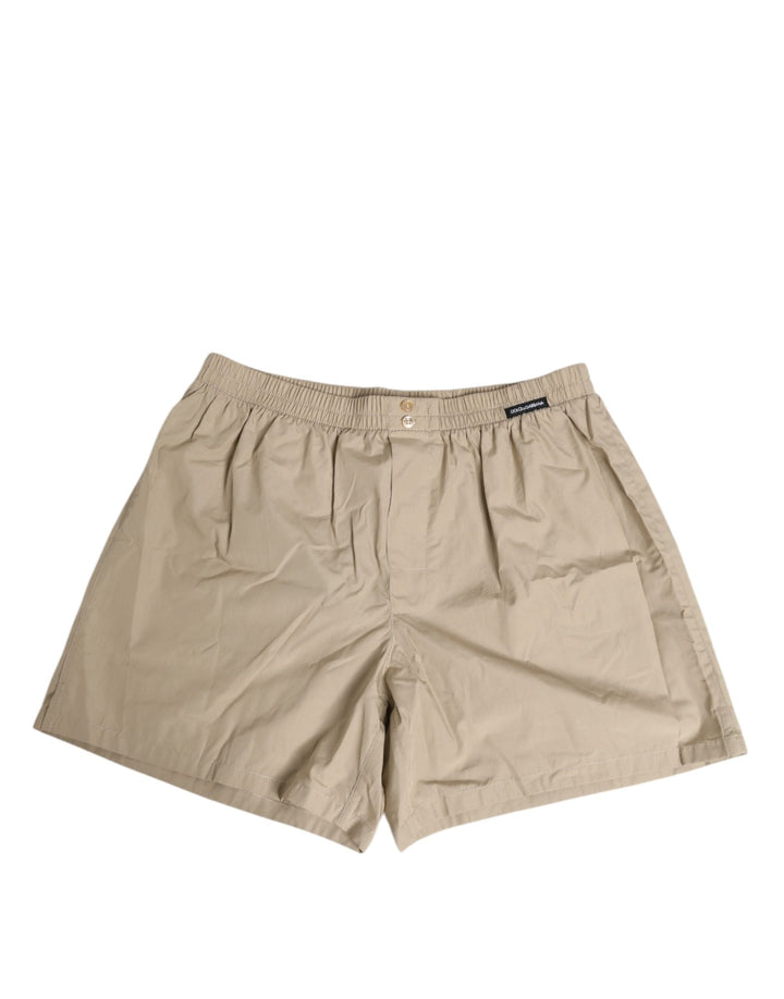Dolce &amp; Gabbana Beige Cotton Regular Boxer Shorts Underwear