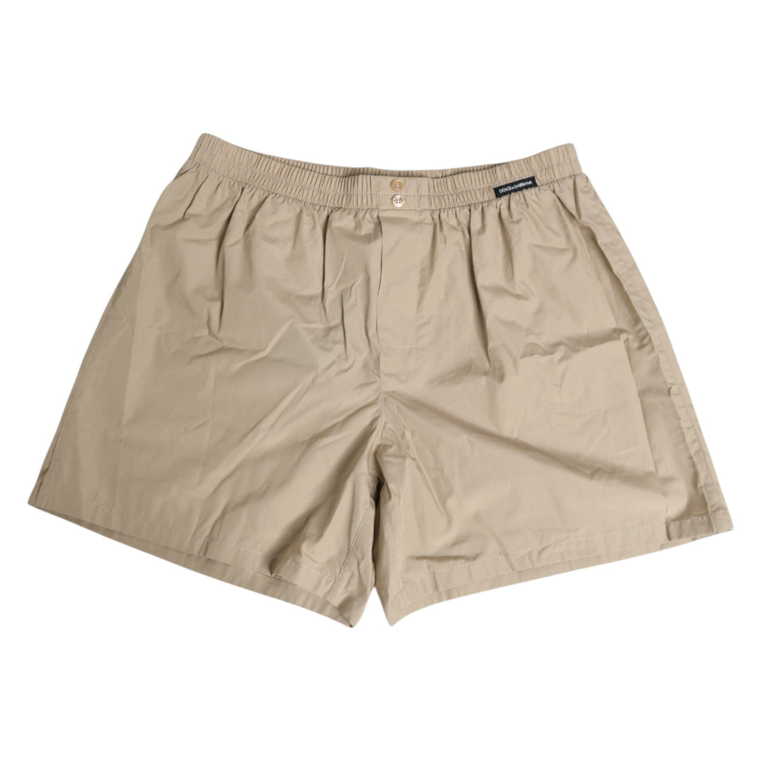 Dolce &amp; Gabbana Beige Cotton Regular Boxer Shorts Underwear