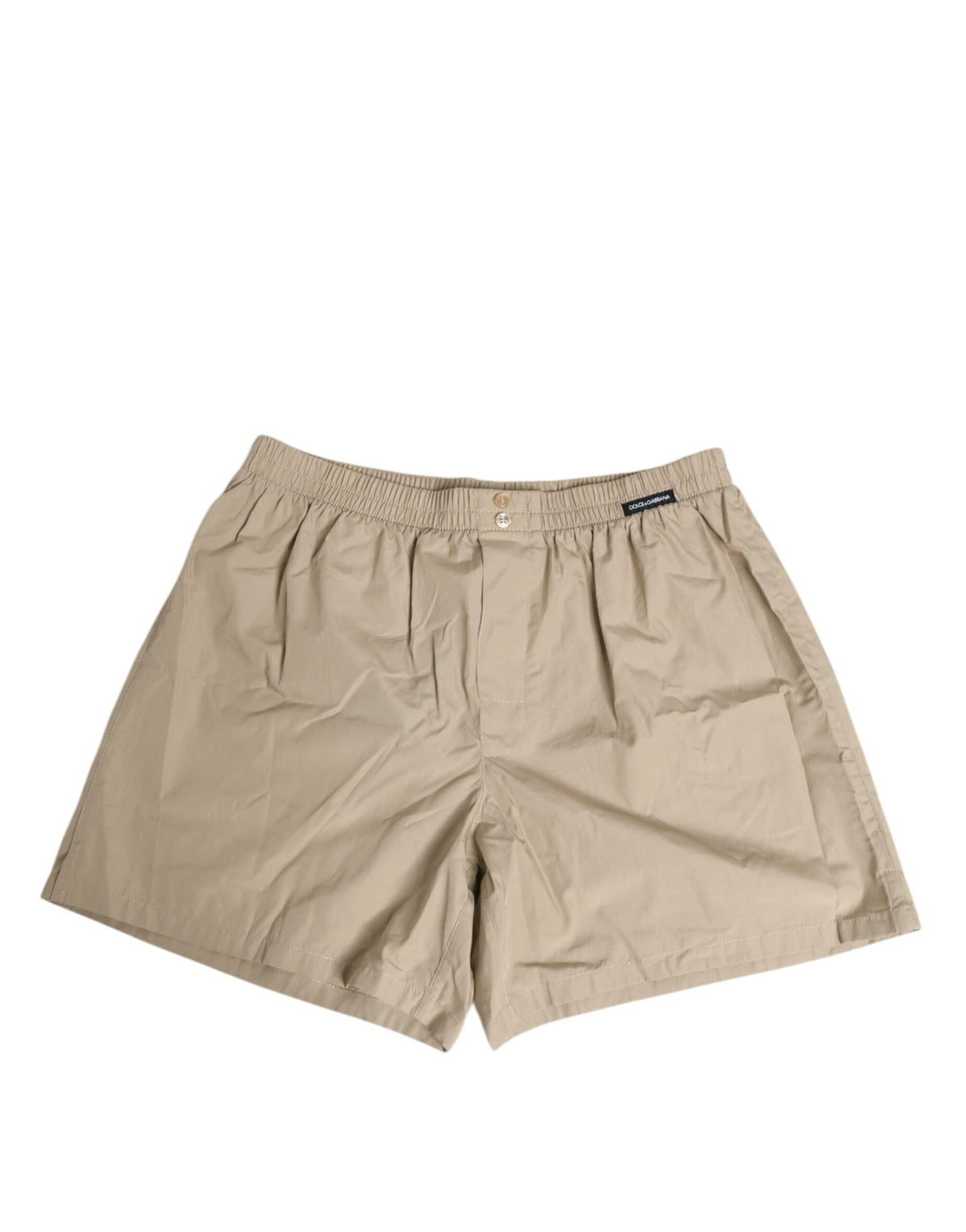 Dolce &amp; Gabbana Beige Cotton Regular Boxer Shorts Underwear