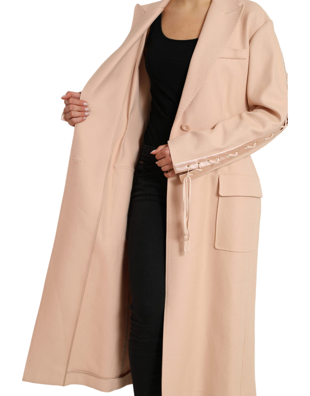 Dolce &amp; Gabbana Trench Coats - Beige Cotton Single Breasted Long Coat Jacket