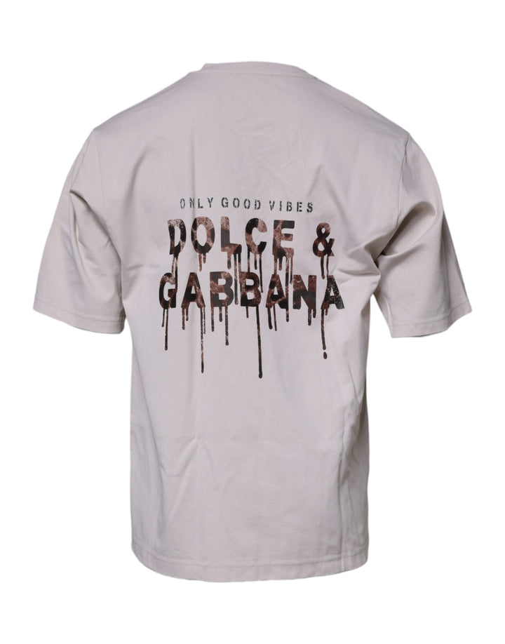 Dolce &amp; Gabbana Beige Dg Logo Crew Neck Short Sleeves T-shirt